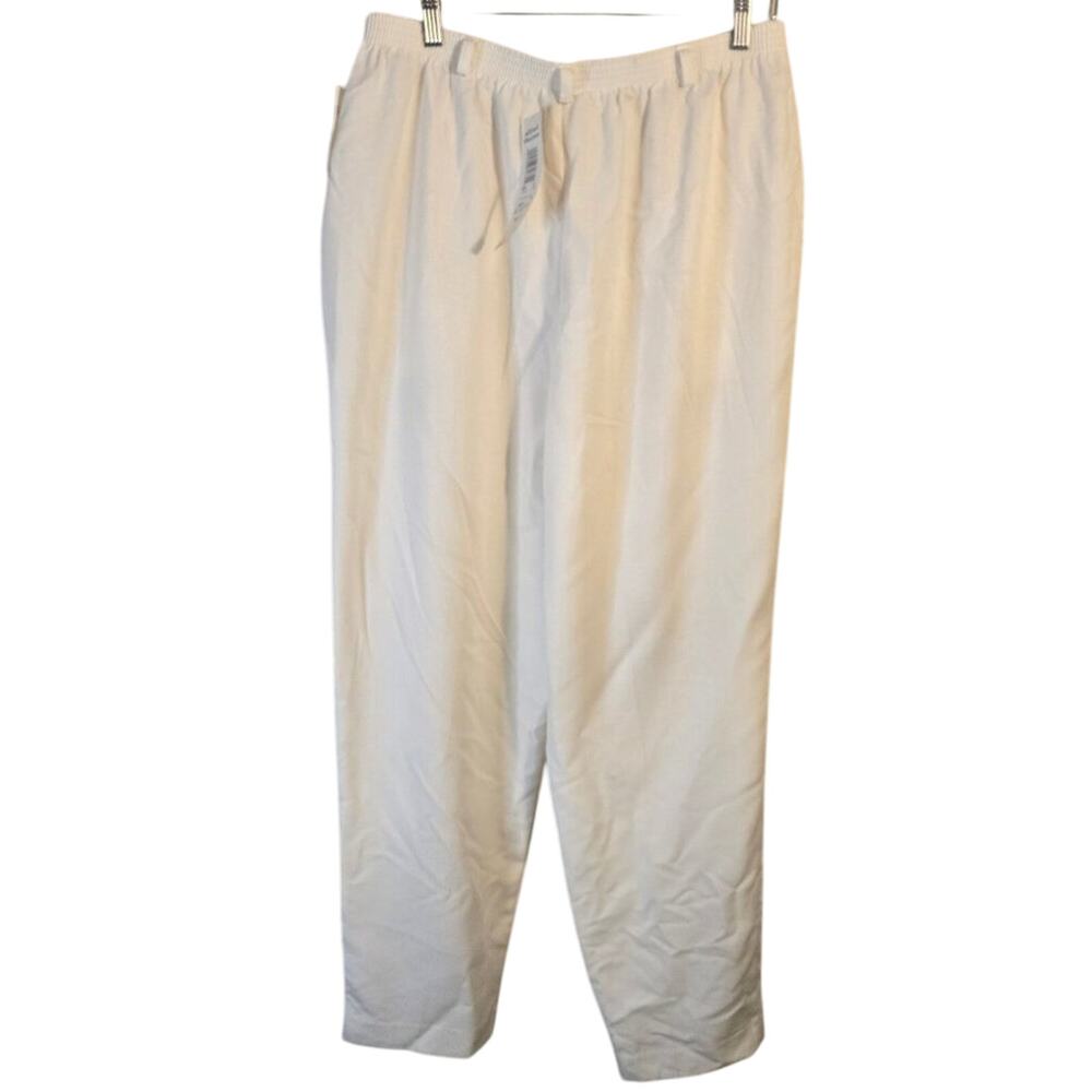 NWT Alfred Dunner 18 White Straight Leg Pants/Trousers [0375]